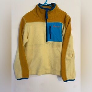 Cotopaxi Kids Half zip sweater size XS colorblock yellow blue warm layer